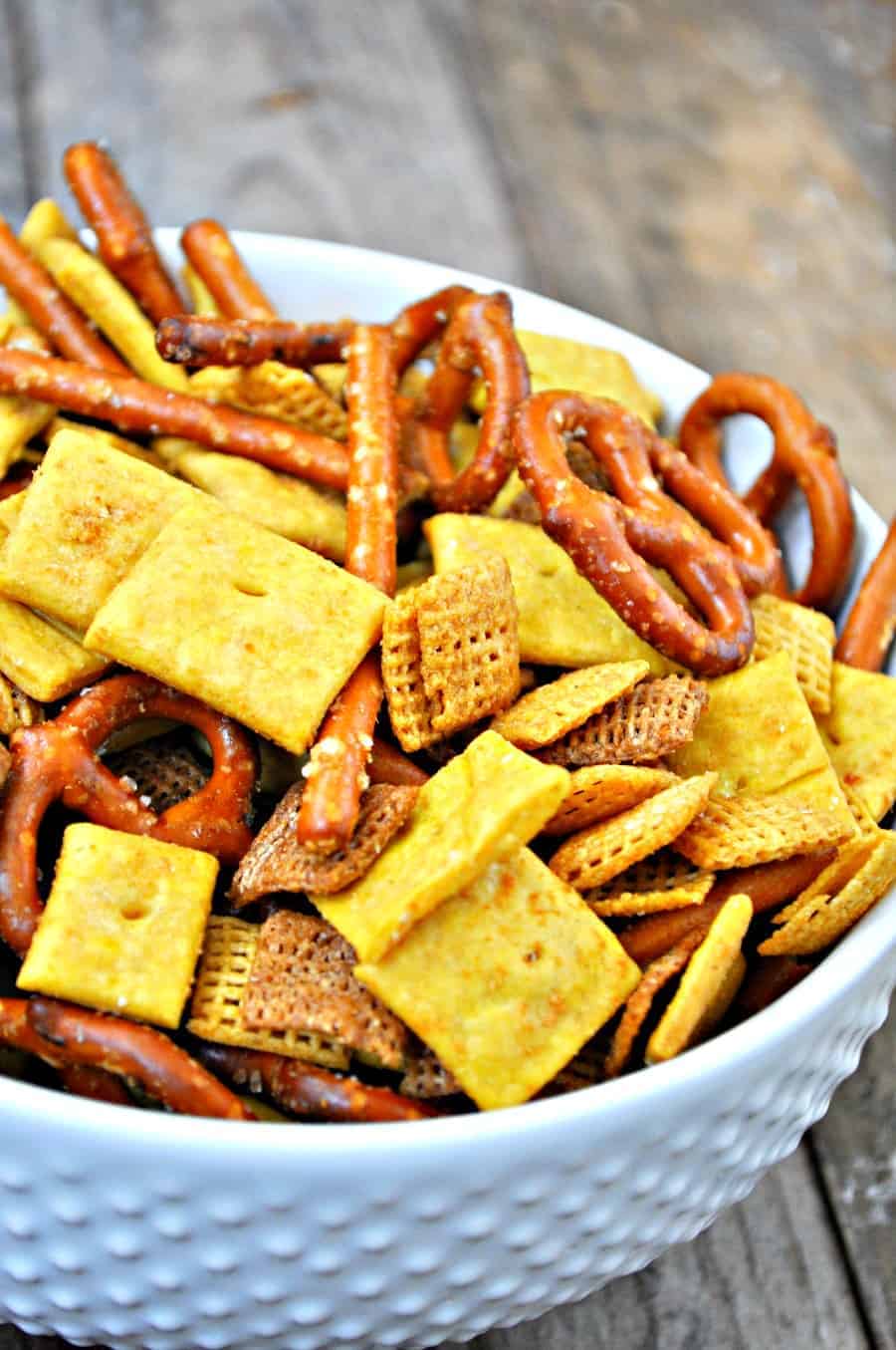 Vegan Copycat Cheezit Party Mix Rabbit and Wolves