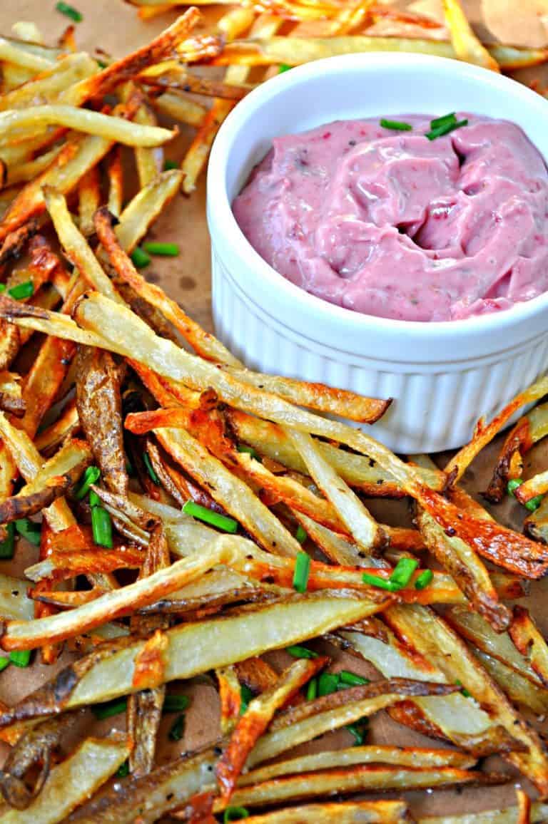 Baked Garlic Fries with Vegan Fig and Wine Mayo Rabbit and Wolves