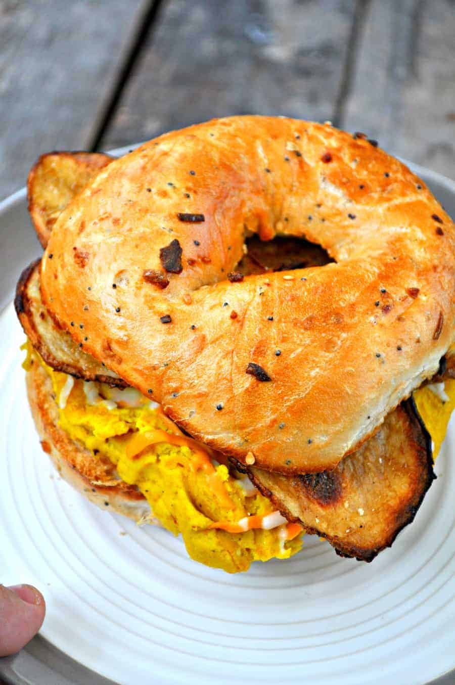 Vegan Breakfast Bagel Sandwich Rabbit and Wolves