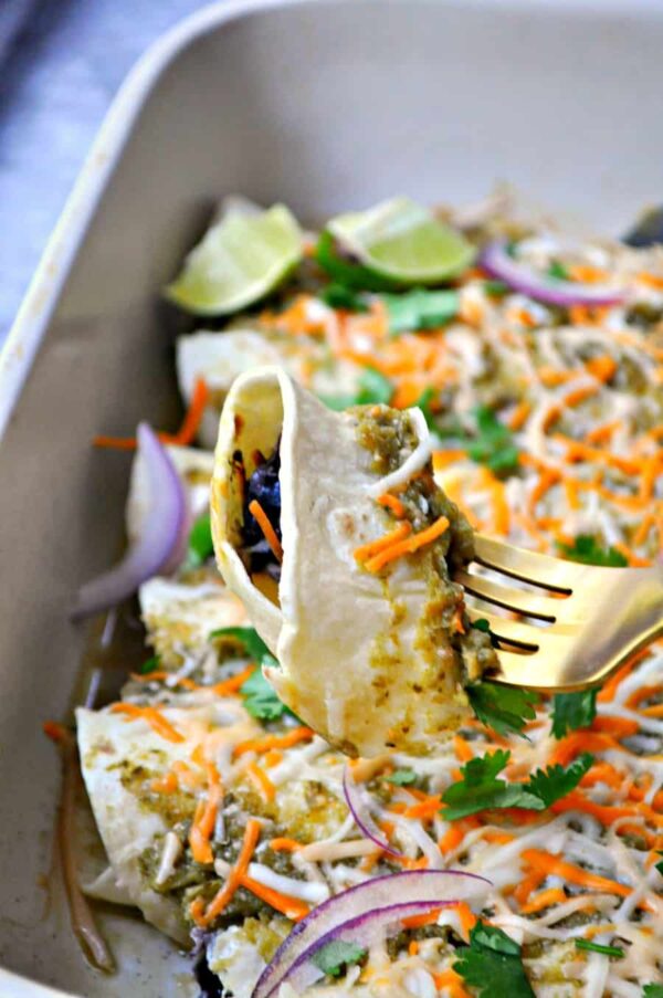 Vegan Enchilada Suizas Rabbit and Wolves