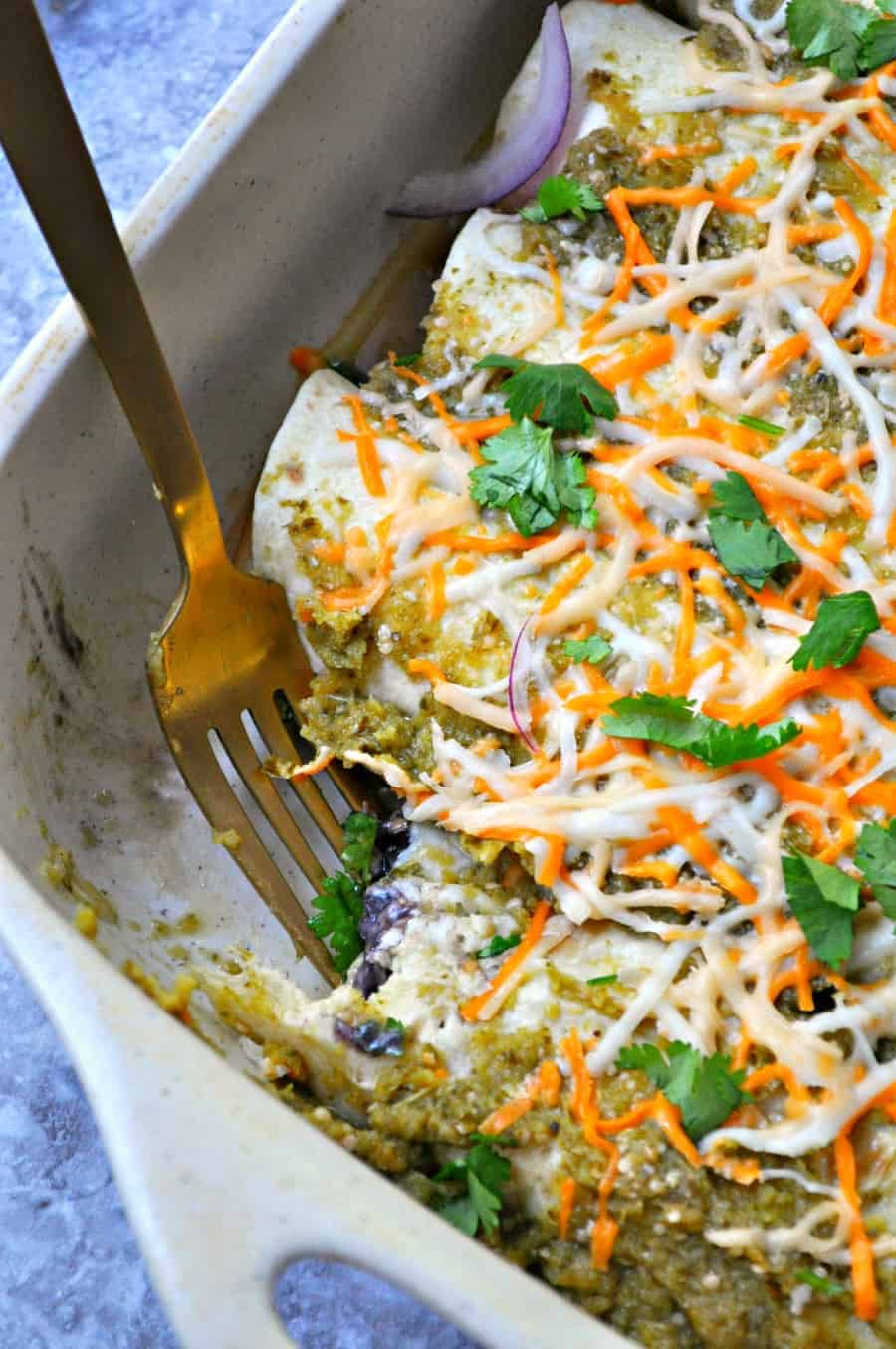 Vegan Enchilada Suizas Rabbit and Wolves