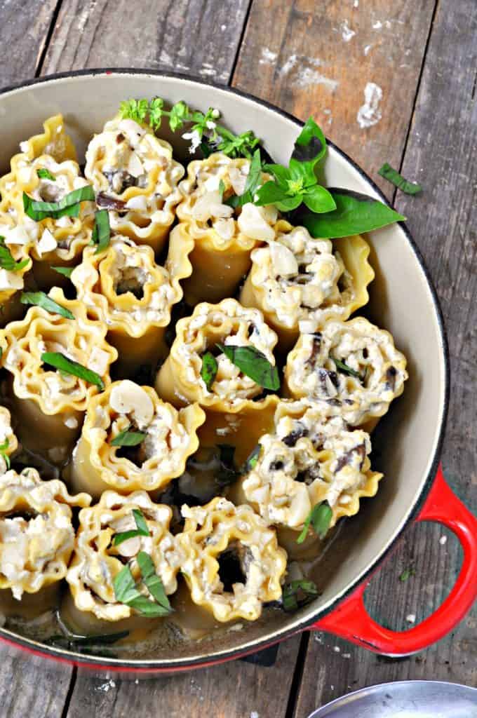Vegan Truffle Ricotta and Mushroom Lasagna Rollups Rabbit and Wolves