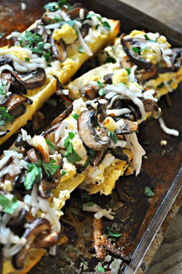 Vegan Mushroom White French Bread Pizza Rabbit and Wolves