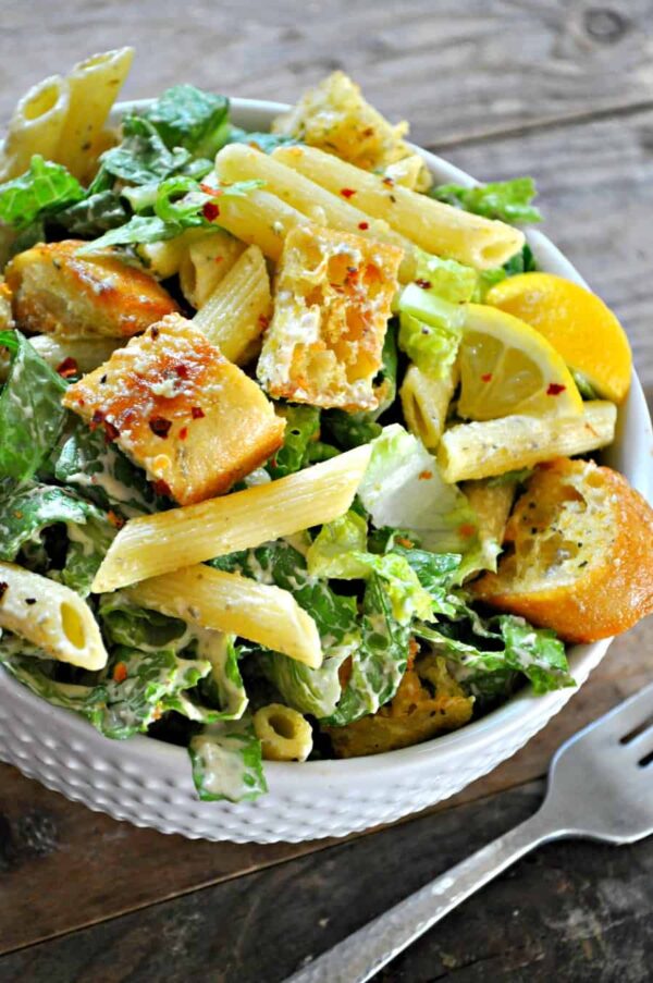 Vegan Caesar Pasta Salad Rabbit and Wolves