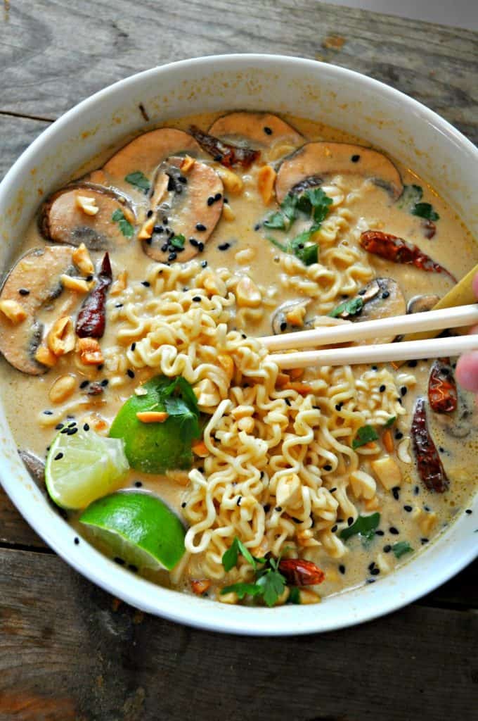 Vegan Spicy Thai Peanut Ramen Rabbit and Wolves