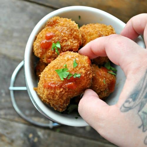 Vegan Fried "Goat Cheese" Fritters Rabbit and Wolves
