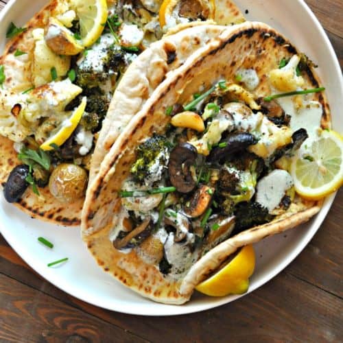Vegan Lemon Roasted Vegetable Flatbread Rabbit and Wolves
