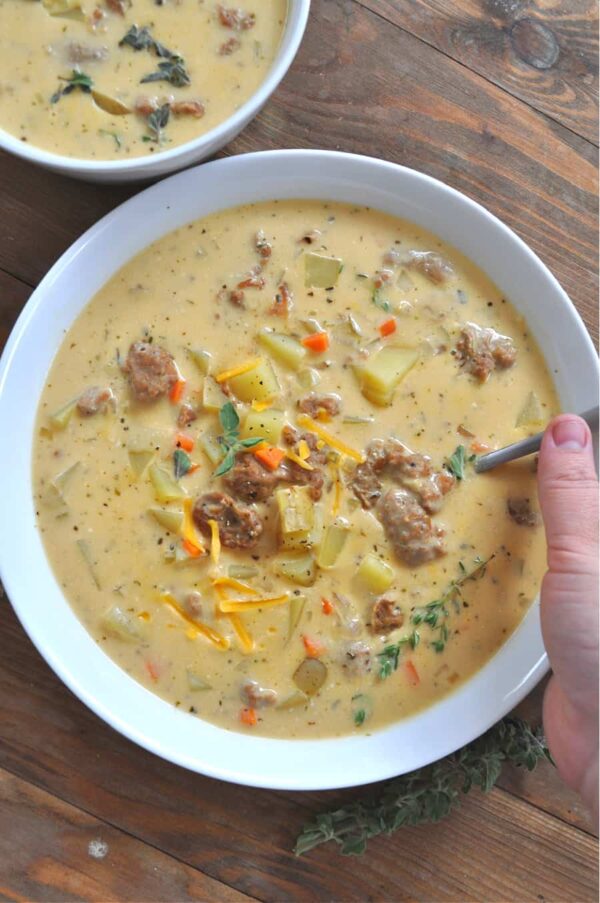 Soup Rabit Vegan Creamy Sausage and Potato Soup - Rabbit and Wolves
