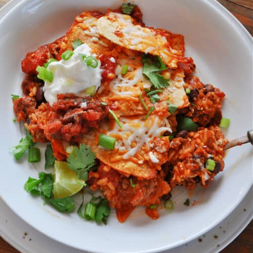 Tinga Rice Vegan Tinga Tortilla Rice Bake - Rabbit and Wolves