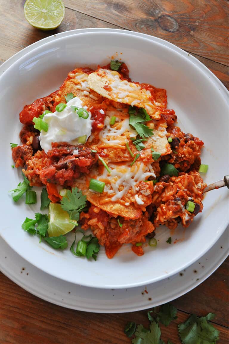 Tinga Rice Vegan Tinga Tortilla Rice Bake - Rabbit and Wolves