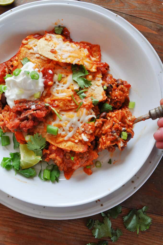 Tinga Rice Vegan Tinga Tortilla Rice Bake - Rabbit and Wolves