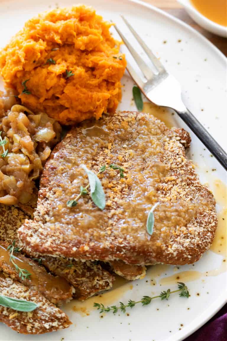 Vegan "Pork Chops" and Applesauce Rabbit and Wolves