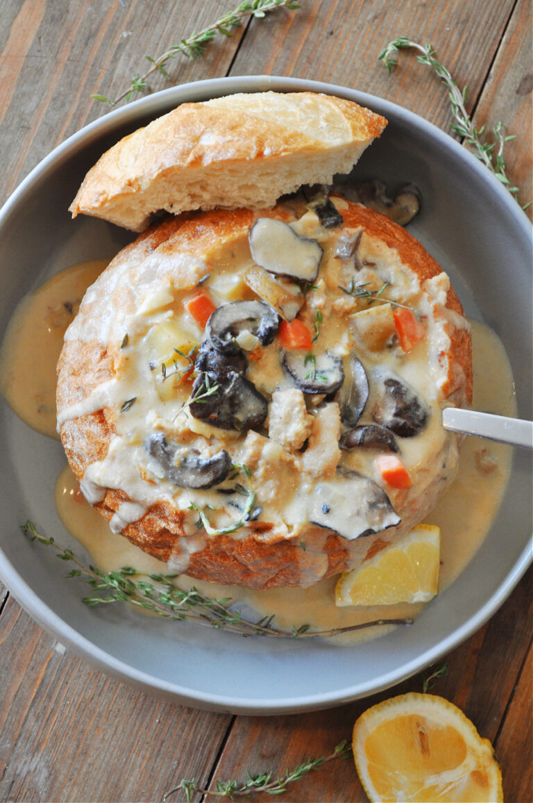 Vegan Roasted Mushroom and Sausage Chowder Rabbit and Wolves