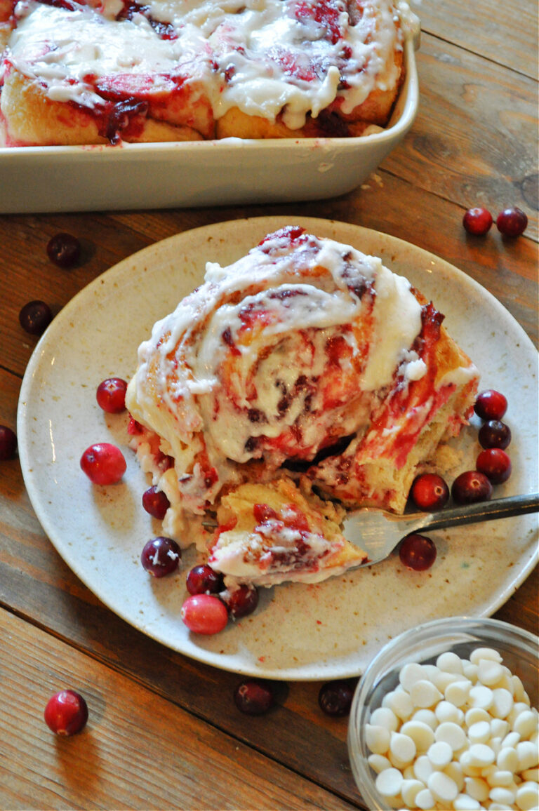 White Chocolate Cranberry Vegan Cinnamon Rolls Rabbit and Wolves
