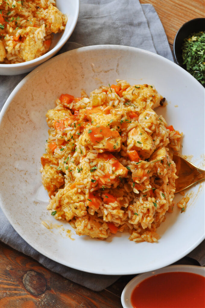 Buffalo Ranch Vegan "Chicken" and Rice Rabbit and Wolves