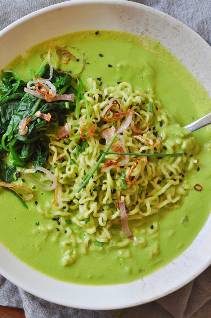 Easy Creamy Spinach Vegan Ramen Rabbit and Wolves