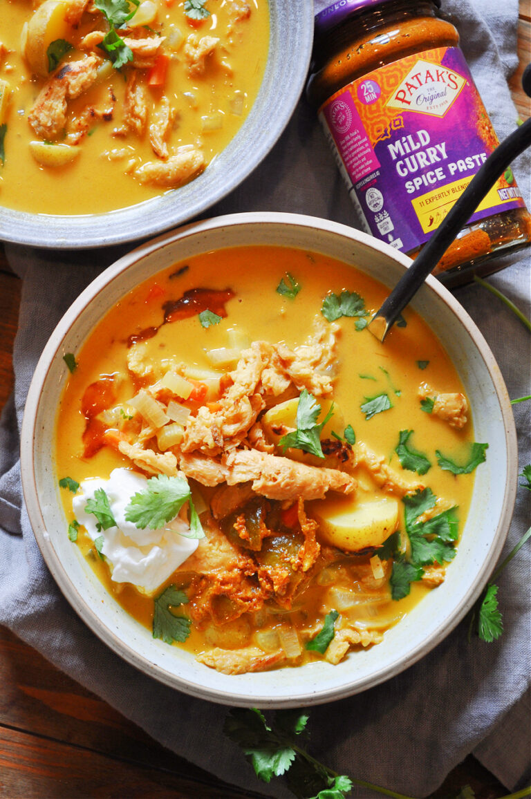 Vegan Coconut Milk Curry "Chicken" Soup - Rabbit and Wolves