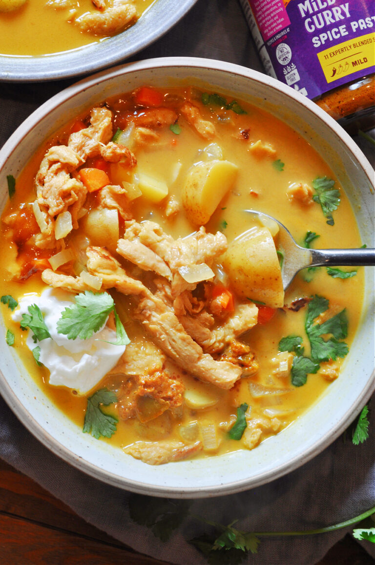 Vegan Coconut Milk Curry "Chicken" Soup - Rabbit and Wolves