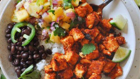 Chipotle Pineapple Plant Based Tofu Bowls - Rabbit and Wolves